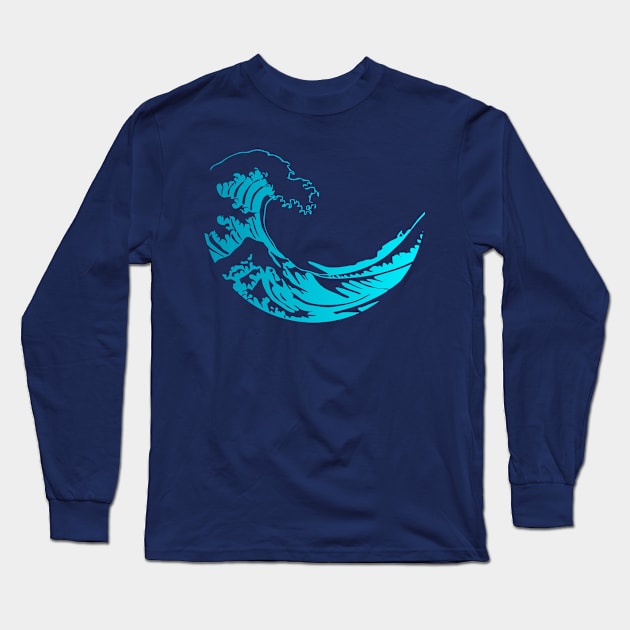 THE GREAT WAVE OF KANAGAWA Long Sleeve T-Shirt by PAINTMONKEYS